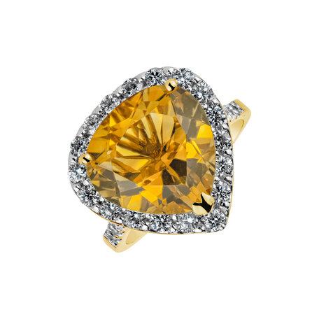 Ring with Citrine and diamonds Heavenly Love