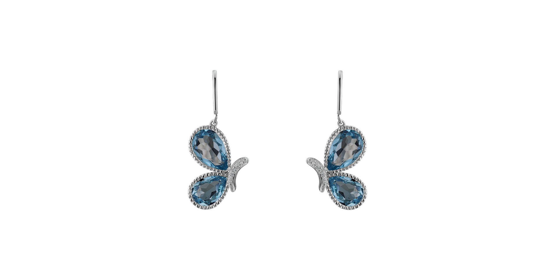 Diamond earrings and Topaz Wings of the Sky