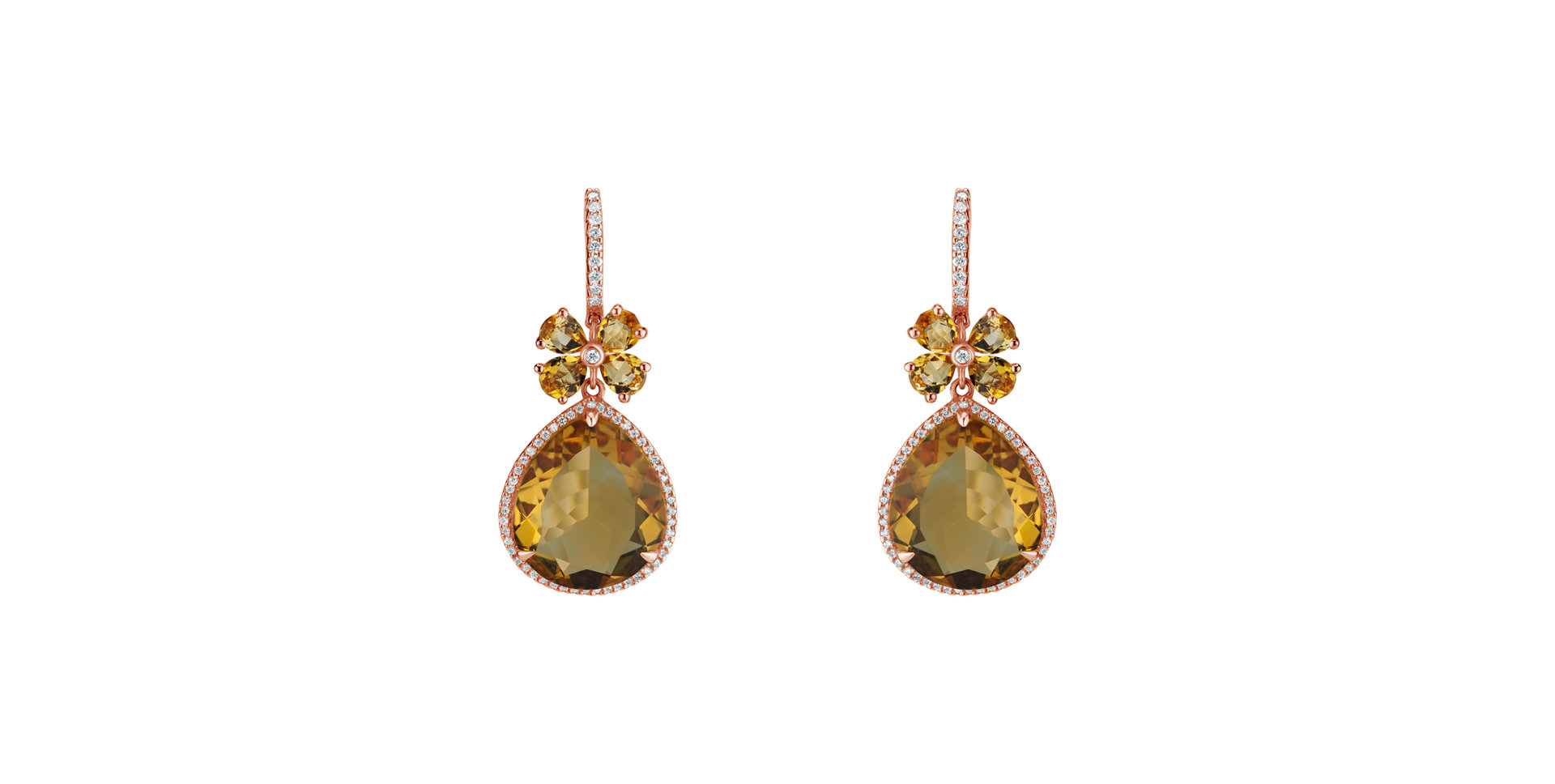 Diamond earrings with Citríne Freida