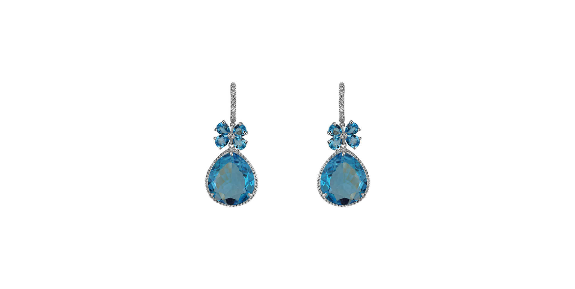 Diamond earrings with Topaz Freida