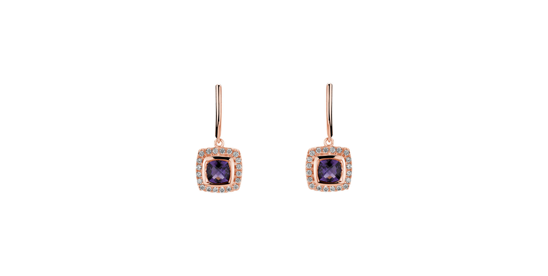 Diamond earrings with Amethyst Morcant