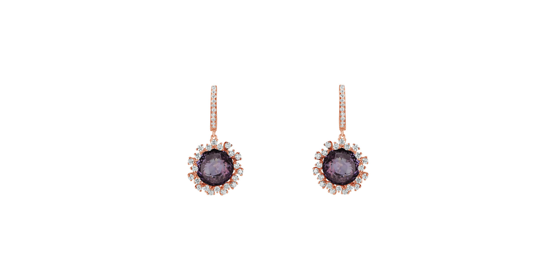 Diamond earrings with Amethyst Vera