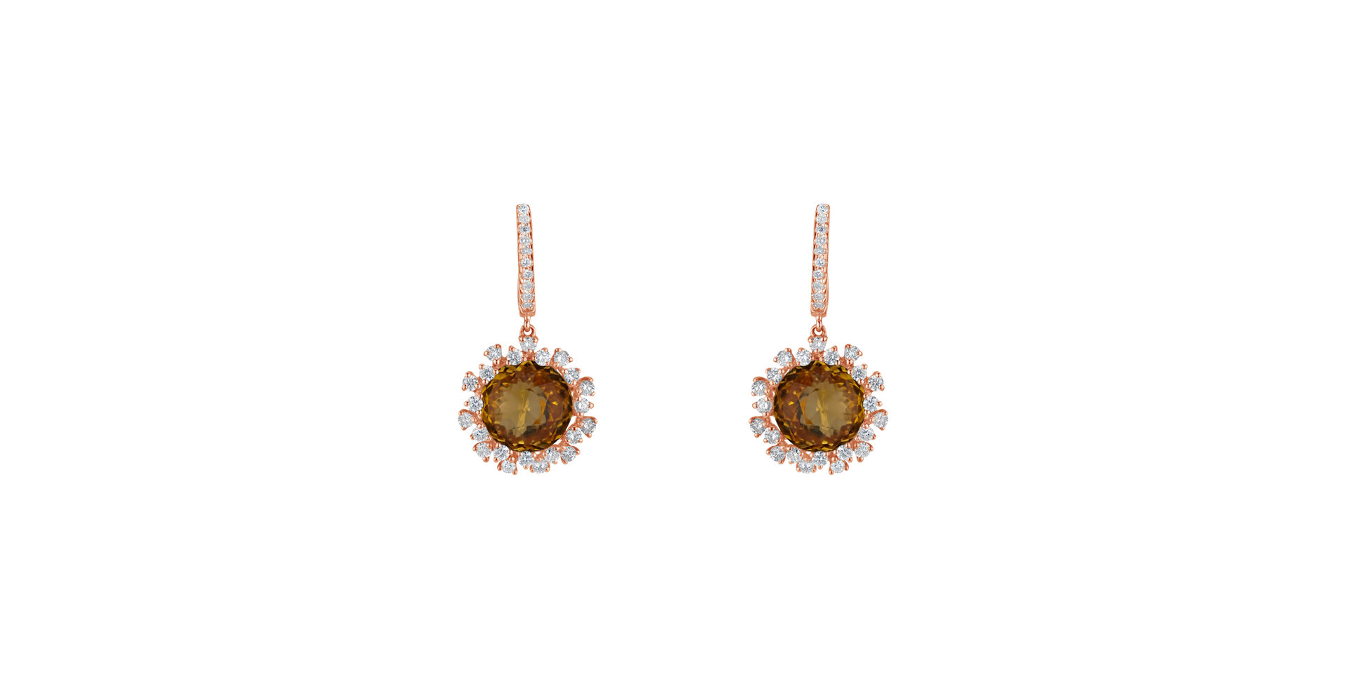 Diamond earrings with Citríne Vera
