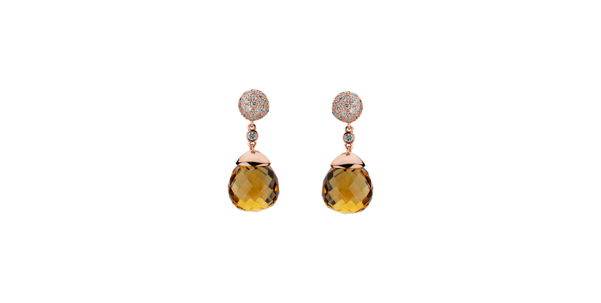 Diamond earrings with Citríne Gianpaola