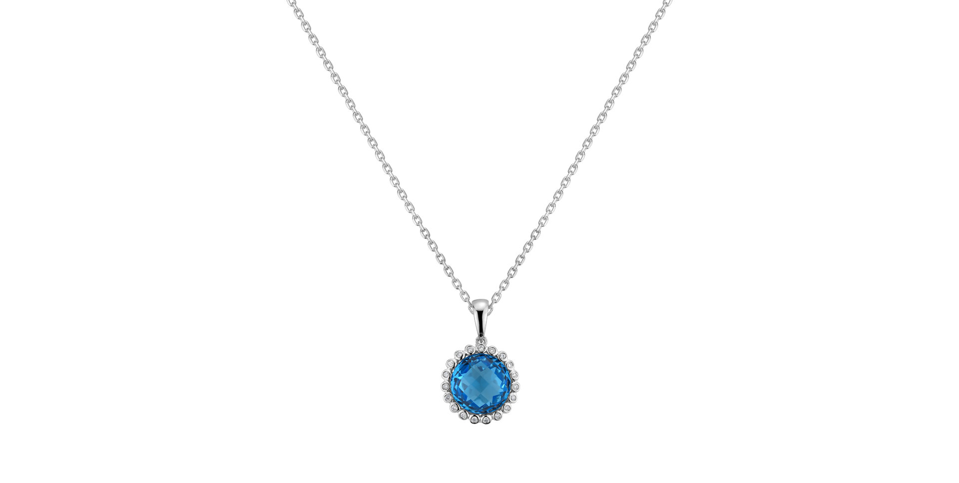 Diamond pendant with Topaz En Chantant