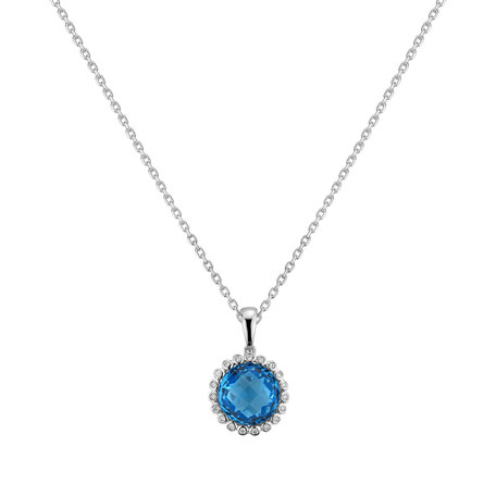 Diamond pendant with Topaz En Chantant