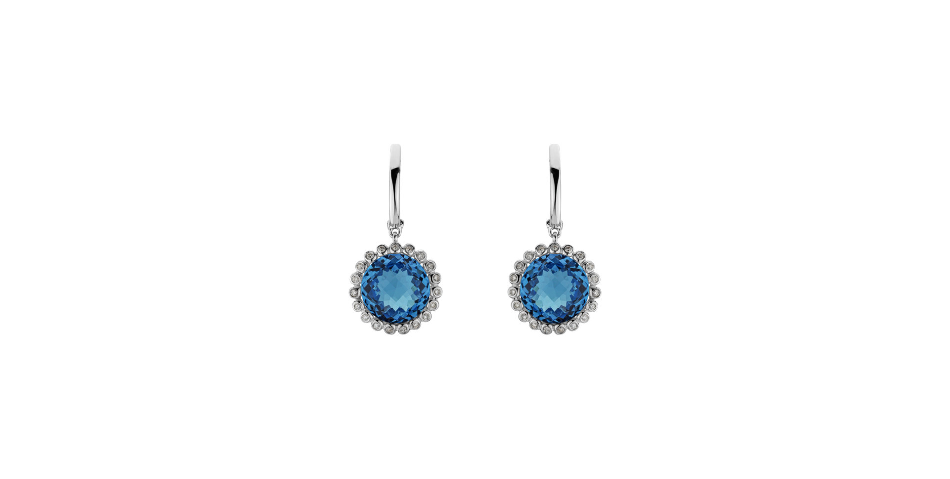 Diamond earrings with Topaz Radiant Aurora