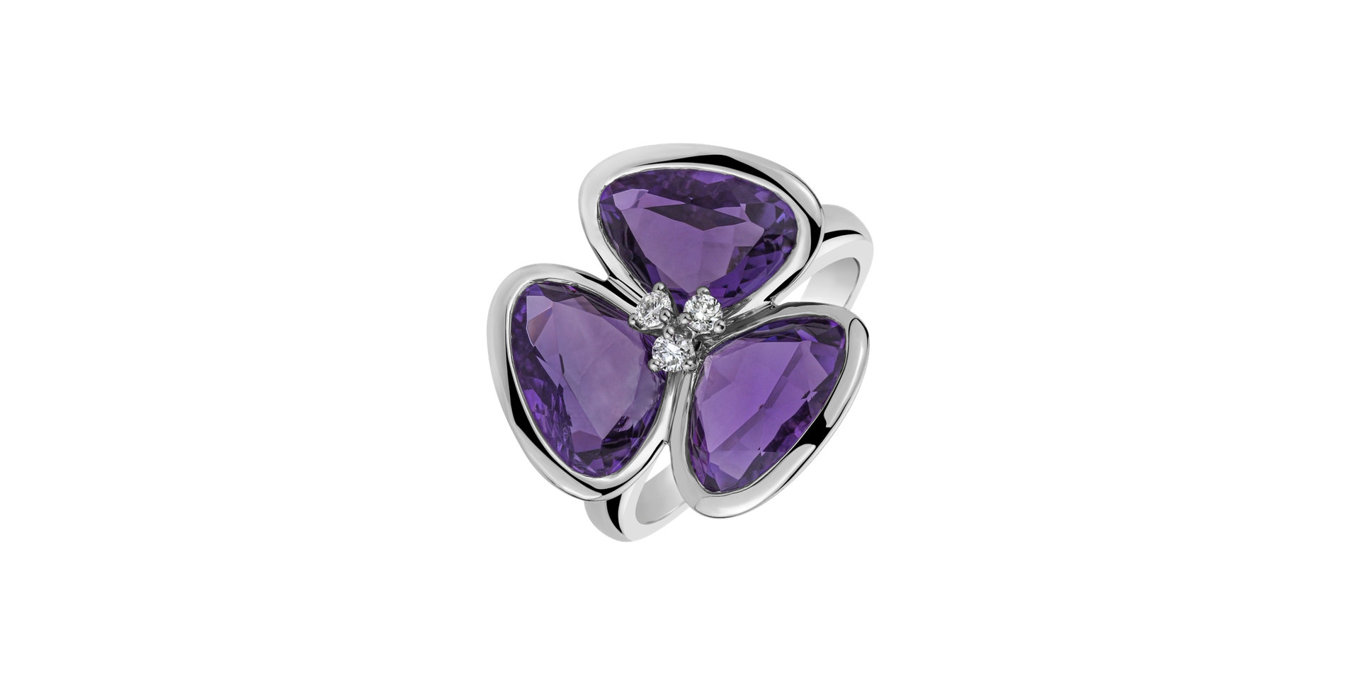Diamond ring and Amethyst Vendela Flower