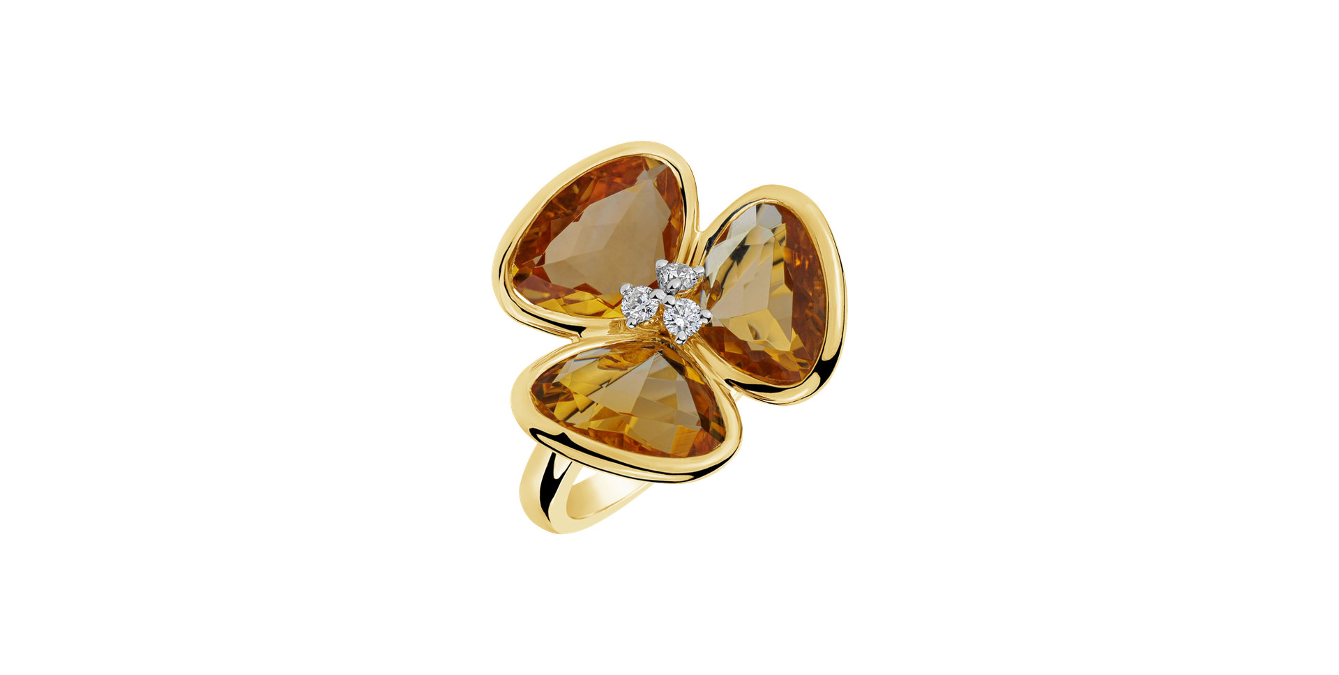 Diamond ring with Citrine Vendela Flower