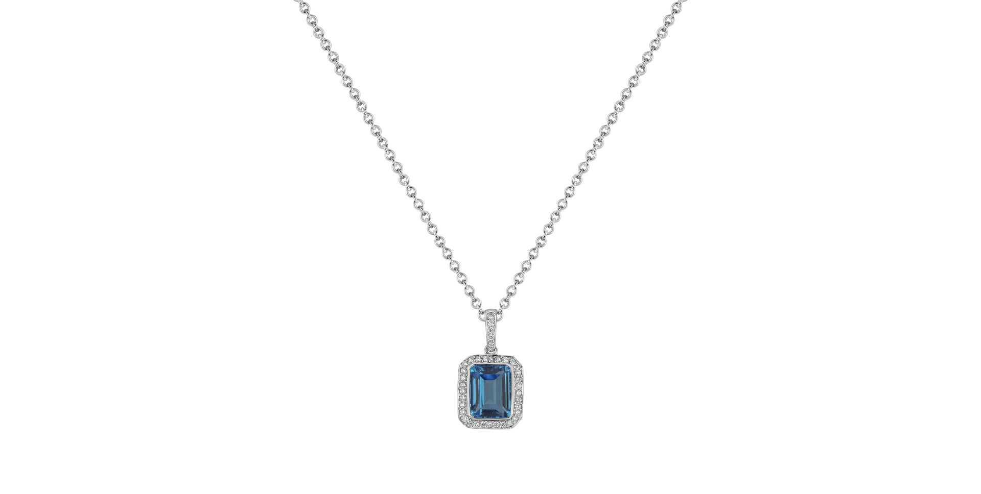 Diamond pendant and necklace withTopaz Étrange