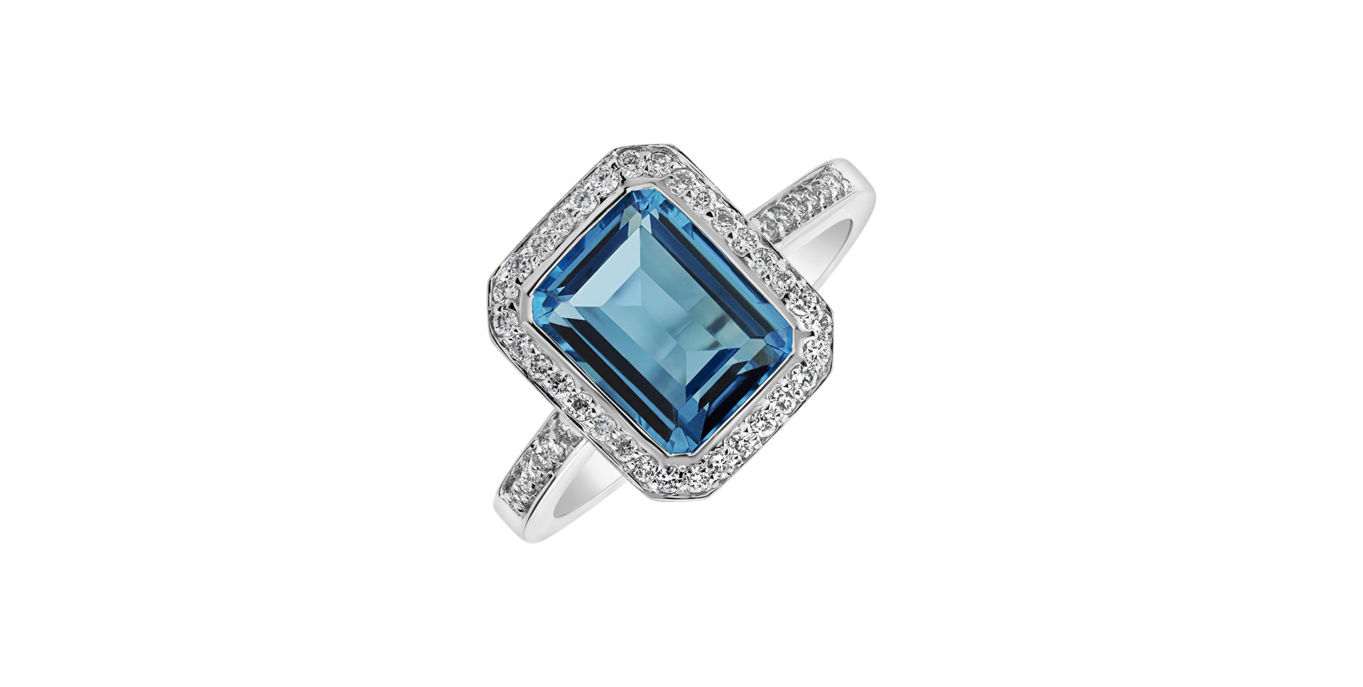 Diamond ring with Topaz Queen of Time