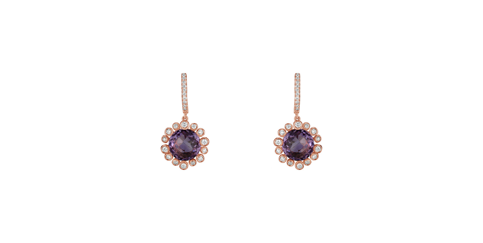 Diamond earrings with Amethyst Caroline