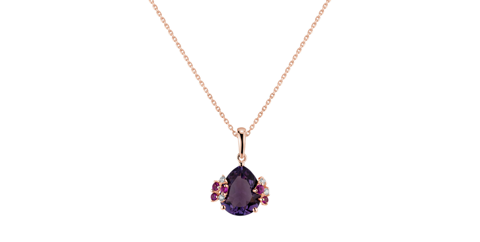 Diamond pendant with Sapphire and Amethyst Mystérieux