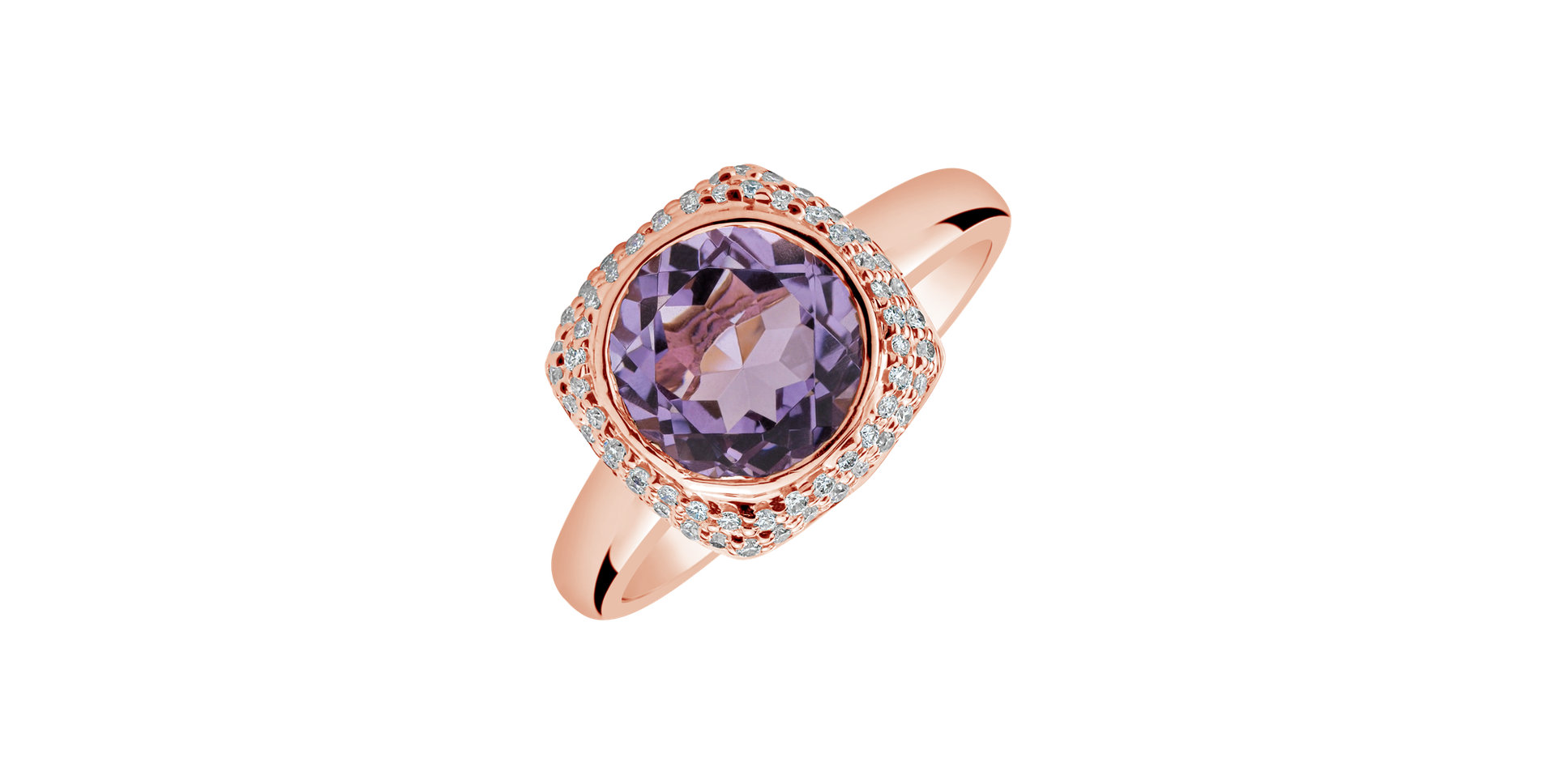 Diamond rings with Amethyst Démoniste