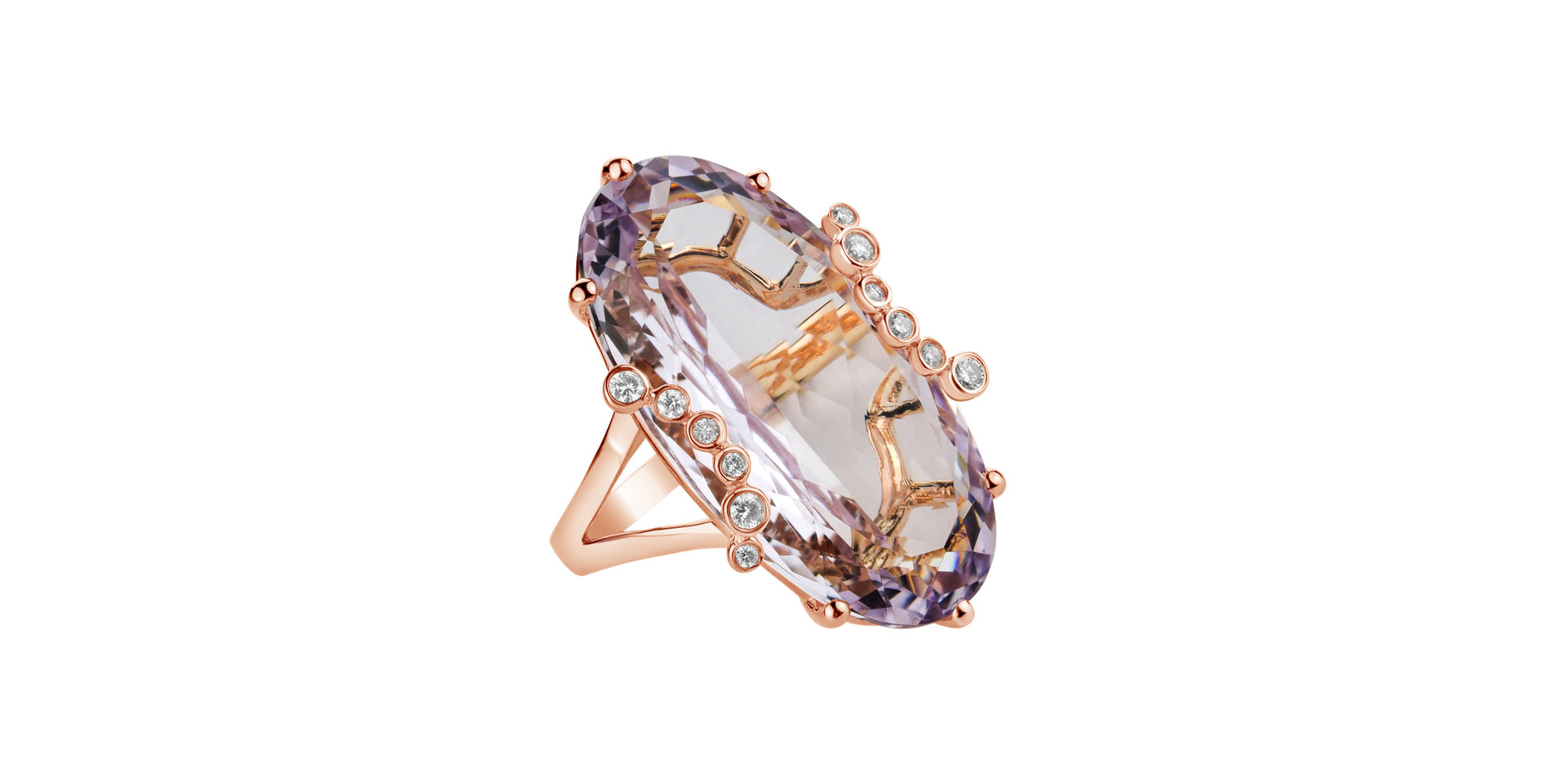 Diamond rings with Amethyst Nieves