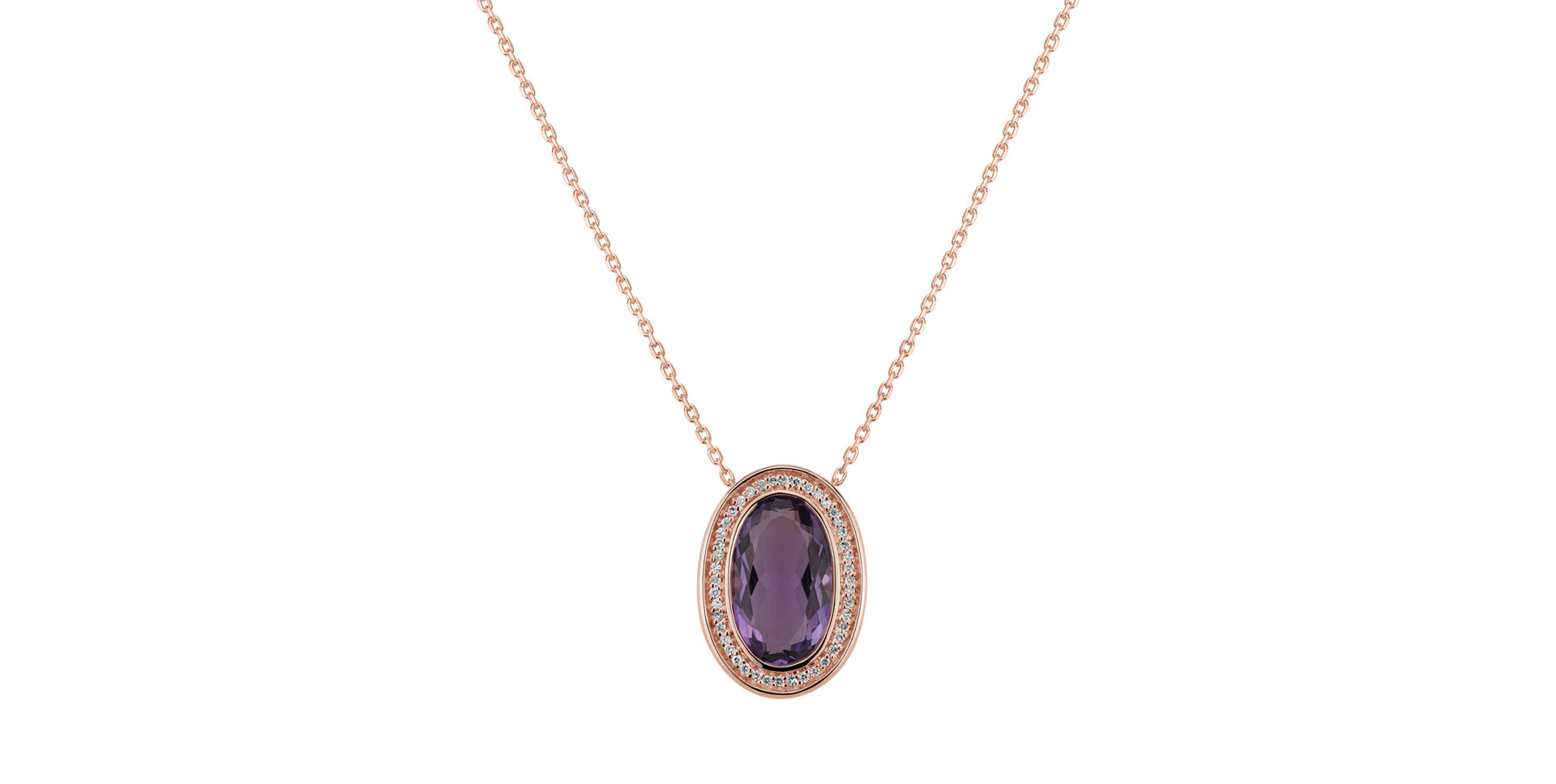 Diamond pendant with Amethyst Vanza