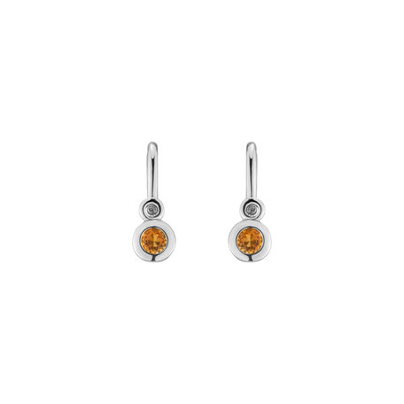 Children's earrings with Citrine Little Treasure