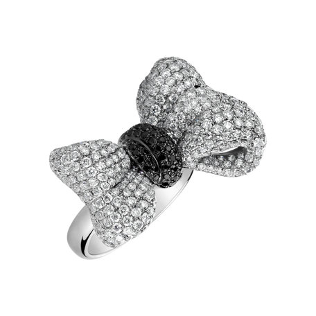 Ring with black and white diamonds Sheyla