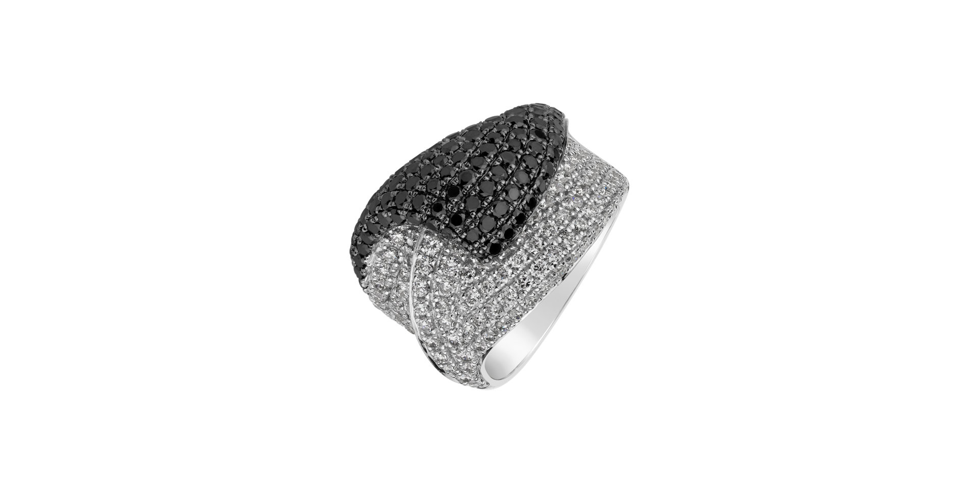 Ring with black and white diamonds Eolion