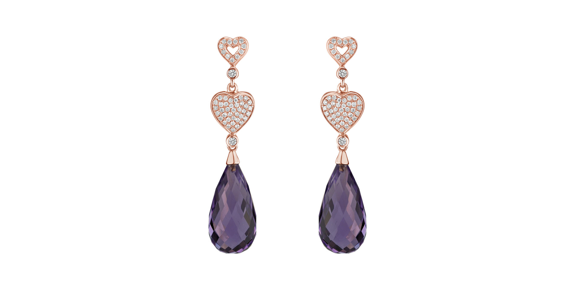 Diamond earrings with Amethyst Etta