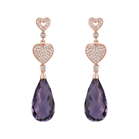 Diamond earrings with Amethyst Etta