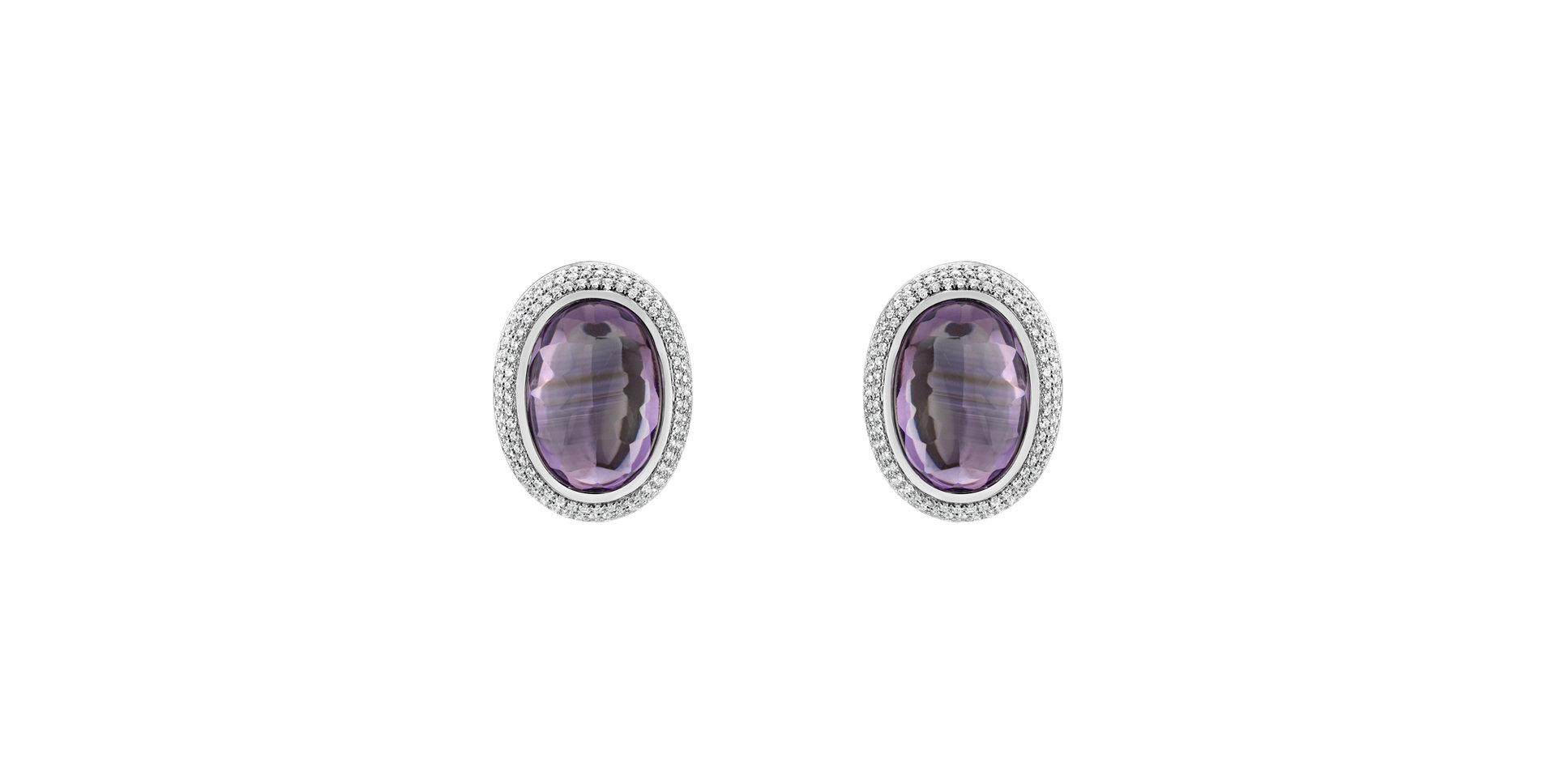 Diamond earrings with Amethyst Lullabic Melody