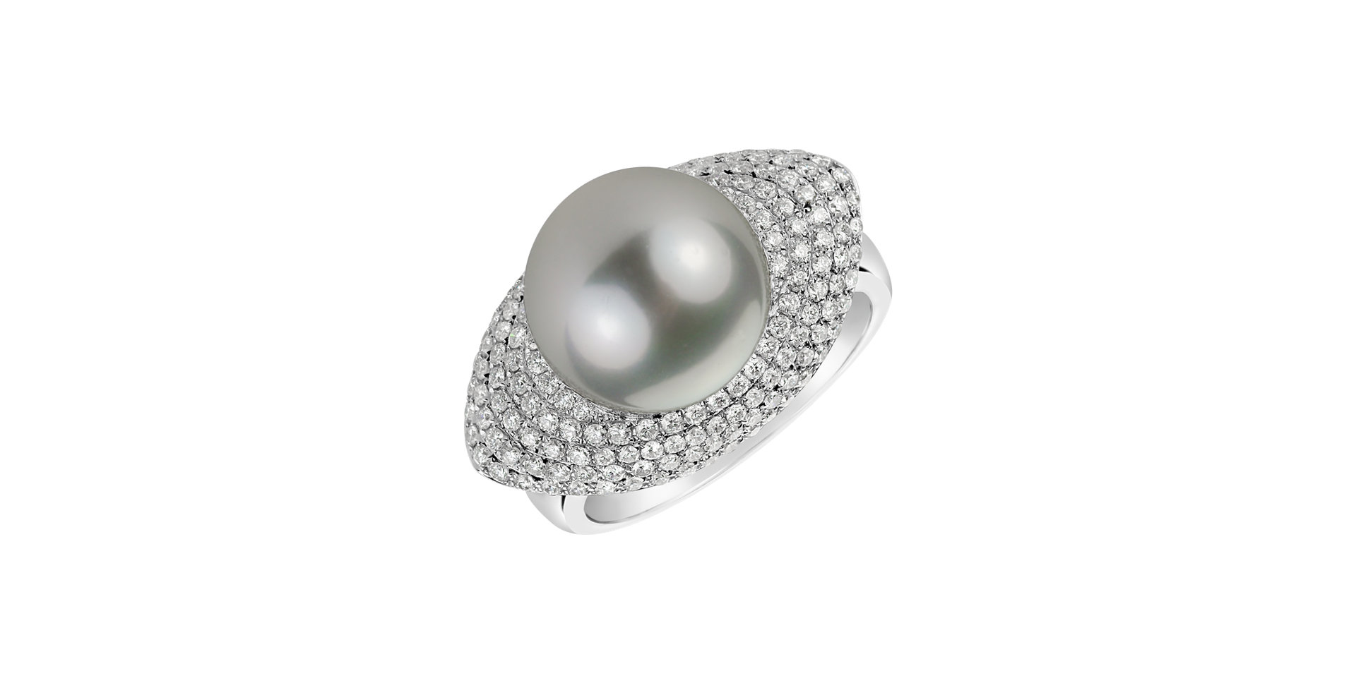 Diamond ring with Pearl Aprilli