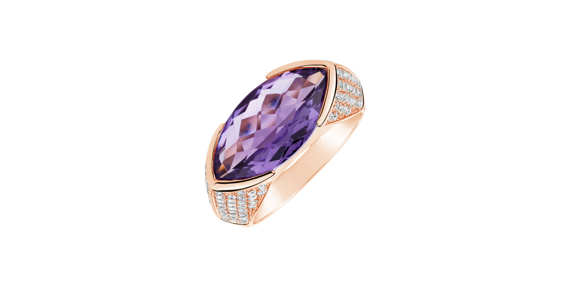 Diamond rings with Amethyst Fiona