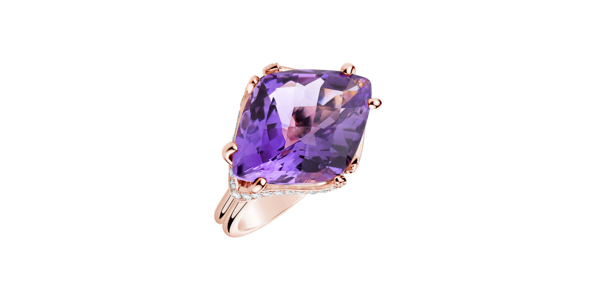 Diamond rings with Amethyst Aude