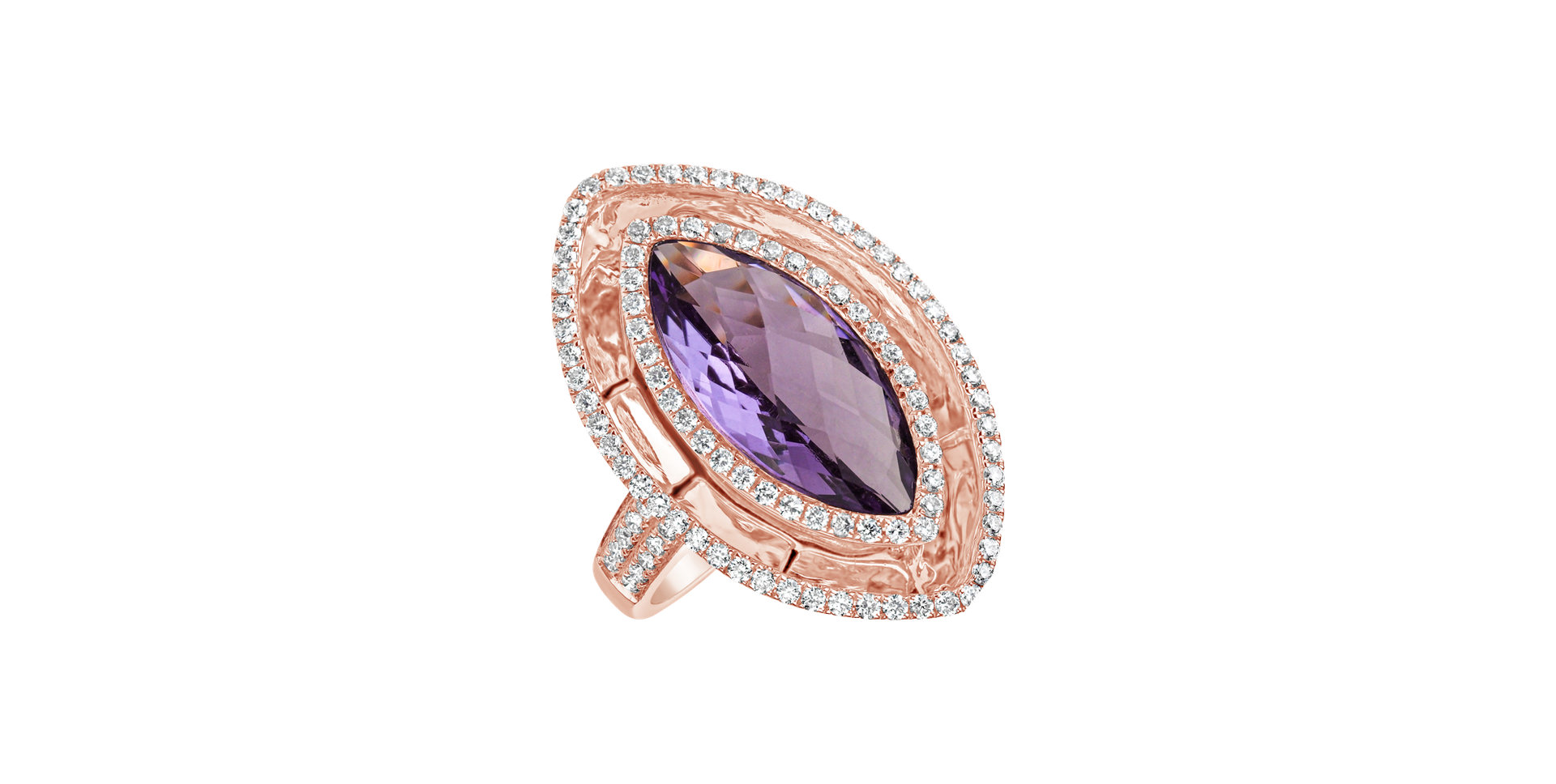Diamond rings with Amethyst Kassius
