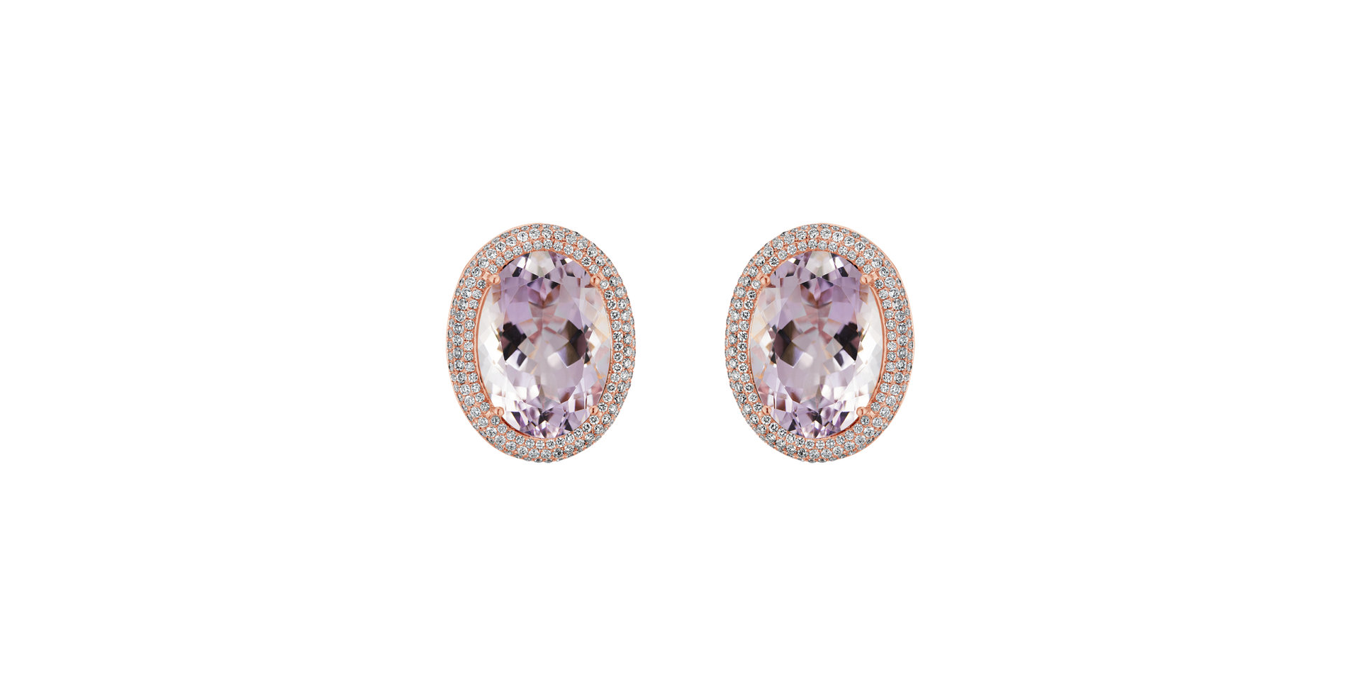 Diamond earrings with Amethyst Fantasy Majesty
