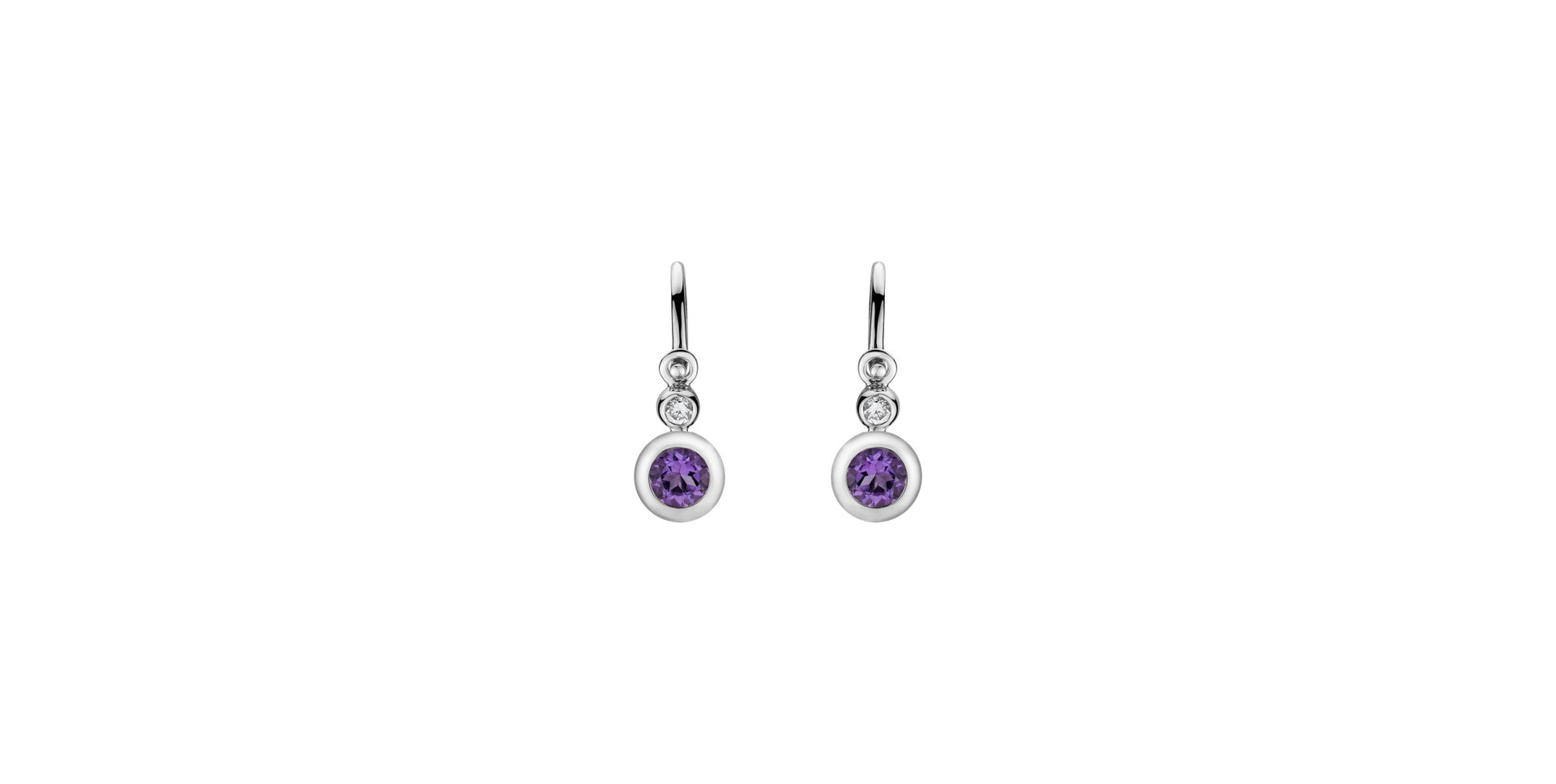 Children's diamond earrings with Amethyst Diamond Beauty