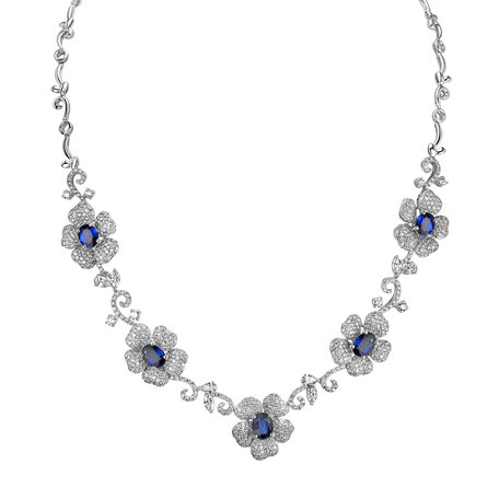 Diamond necklace with Sapphire Neptune