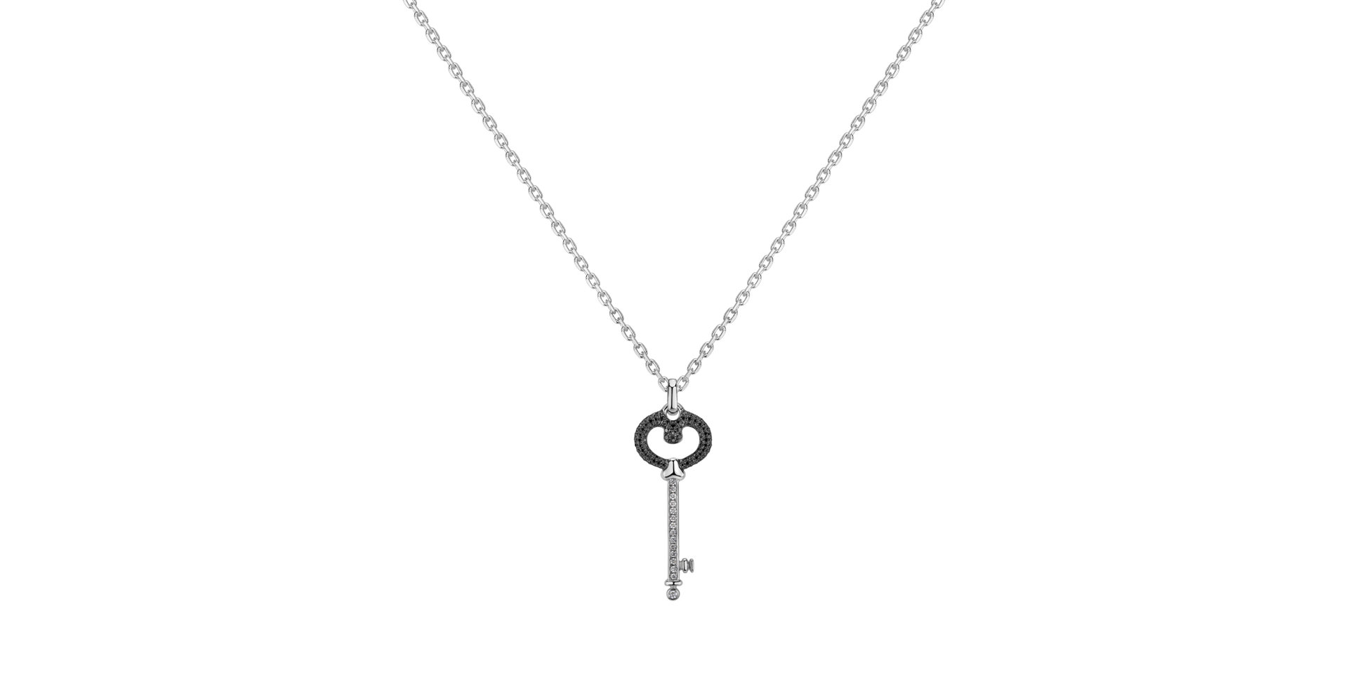 Pendant with black and white diamonds Mystery Key
