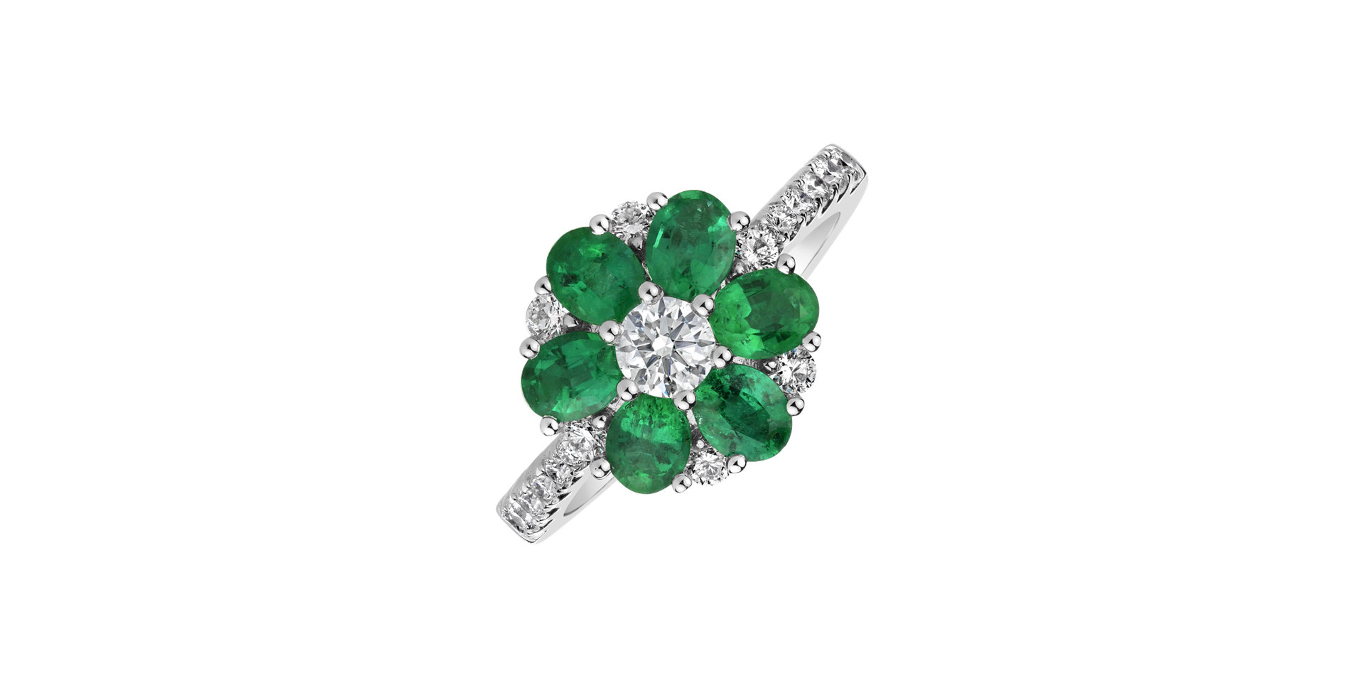 Diamond ring with Emerald Daleyza