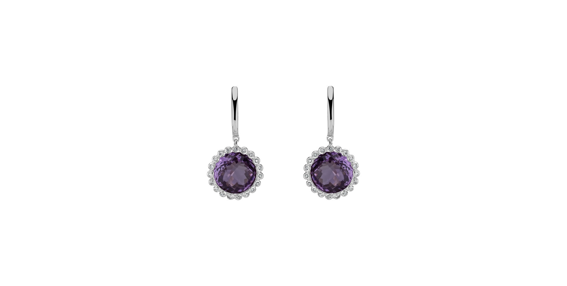 Diamond earrings with Amethyst Bettina