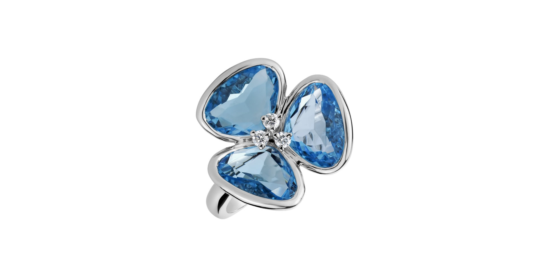 Diamond ring with Topaz Vendela Flower