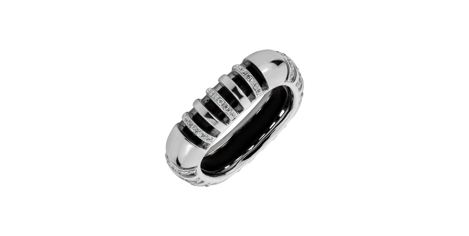 Diamond ring with Onyx Witching Harmony