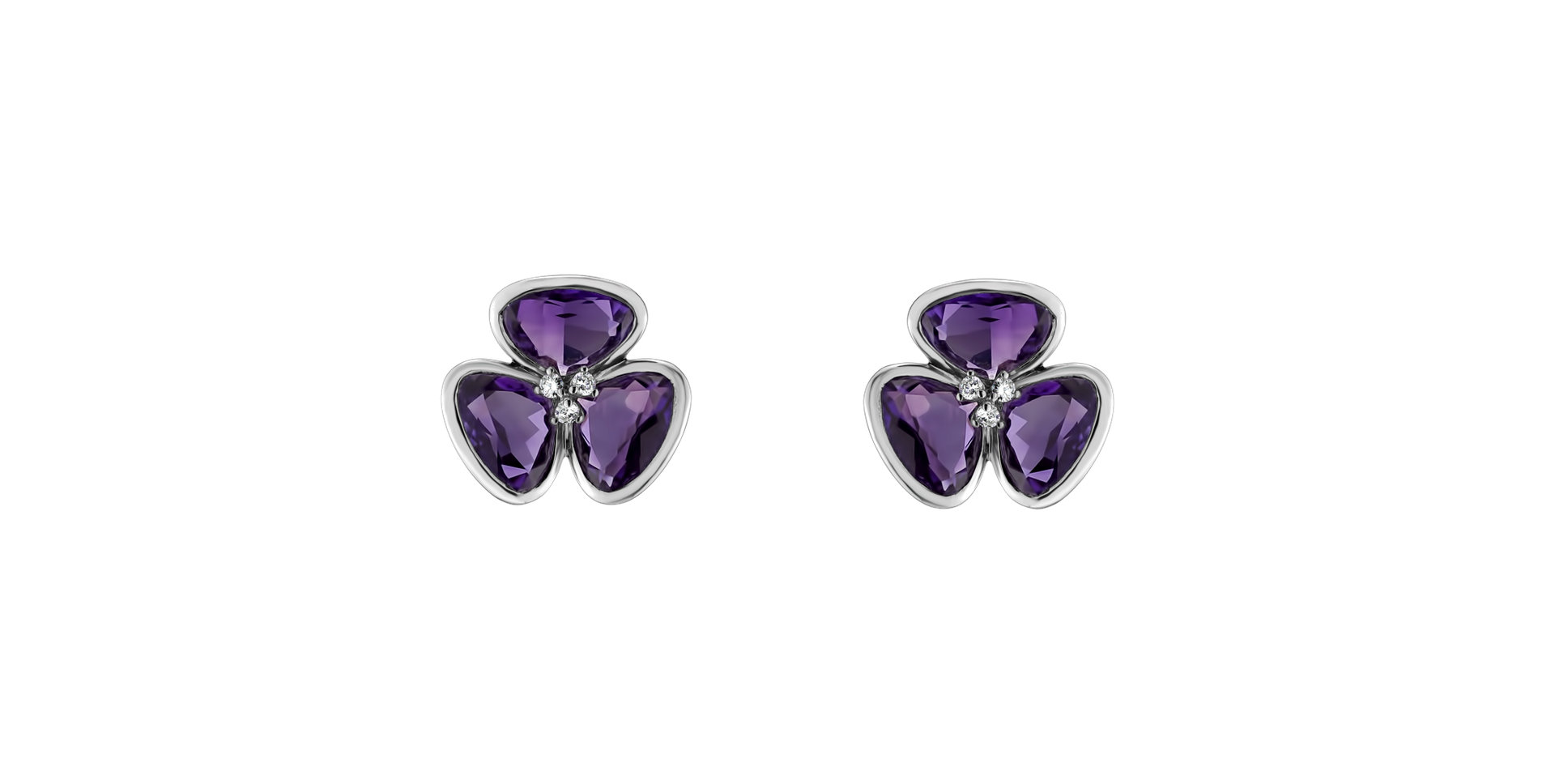 Diamond earrings with Amethyst Simon