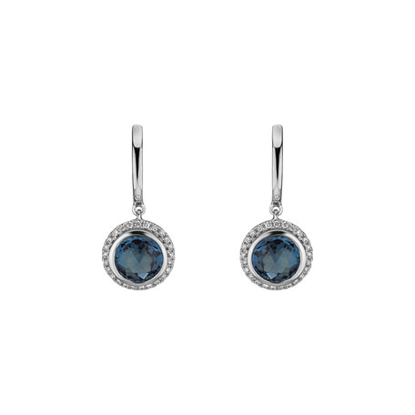 Diamond earrings with Topaz Iridescent