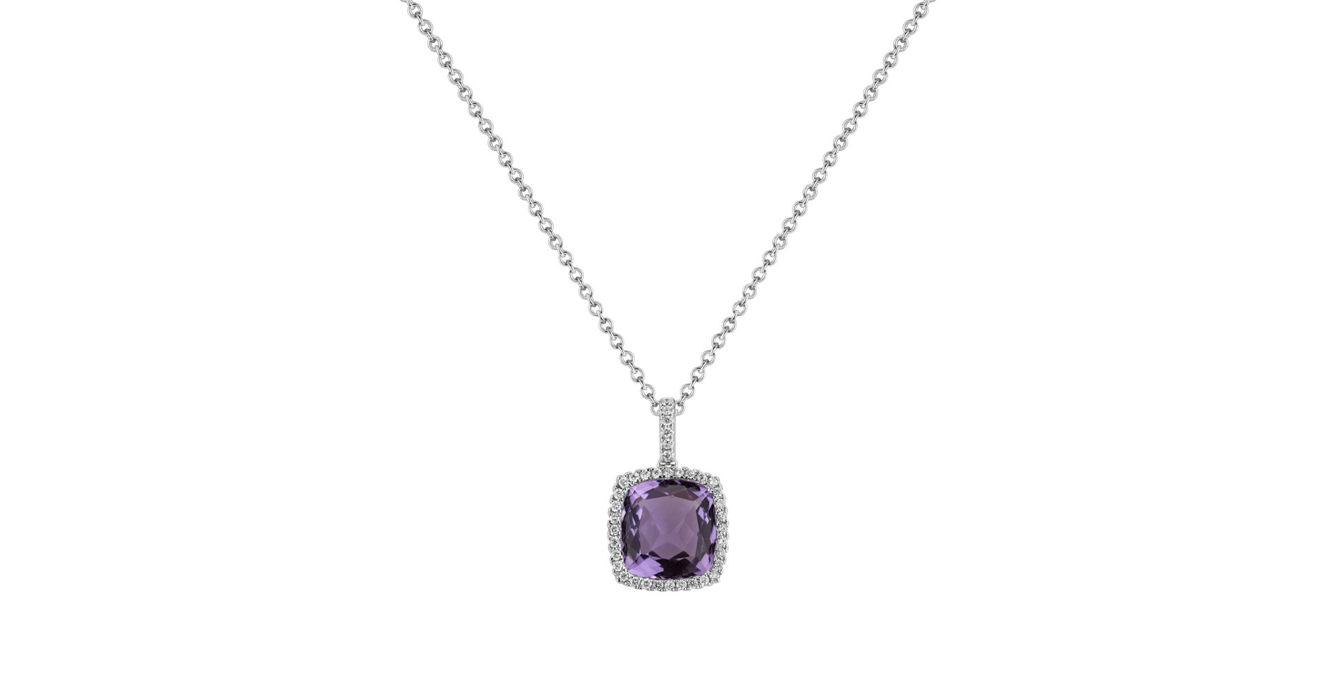 Diamond pendant and necklace with Amethyst Erlan