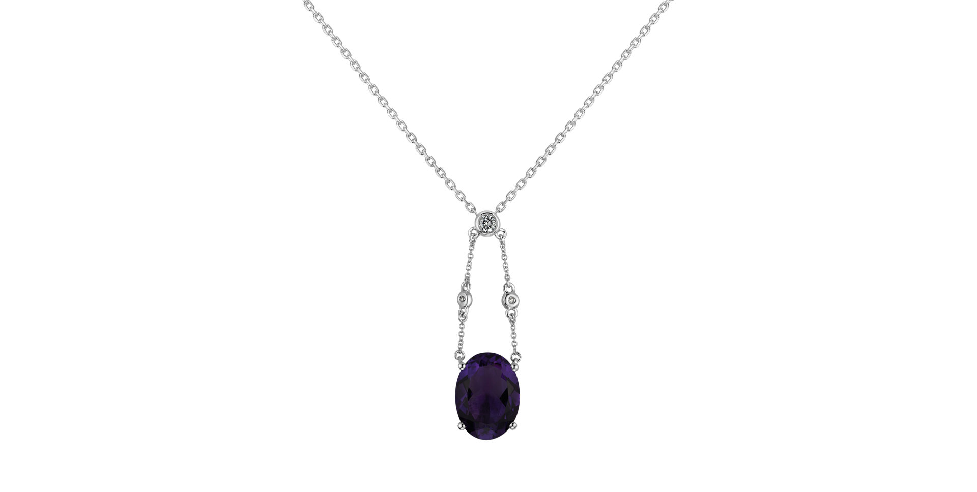 Diamond pendant with Amethyst Koridon