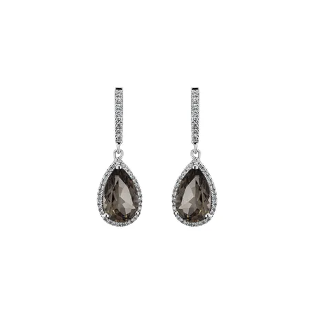 Diamond earrings with Quartz Maryam