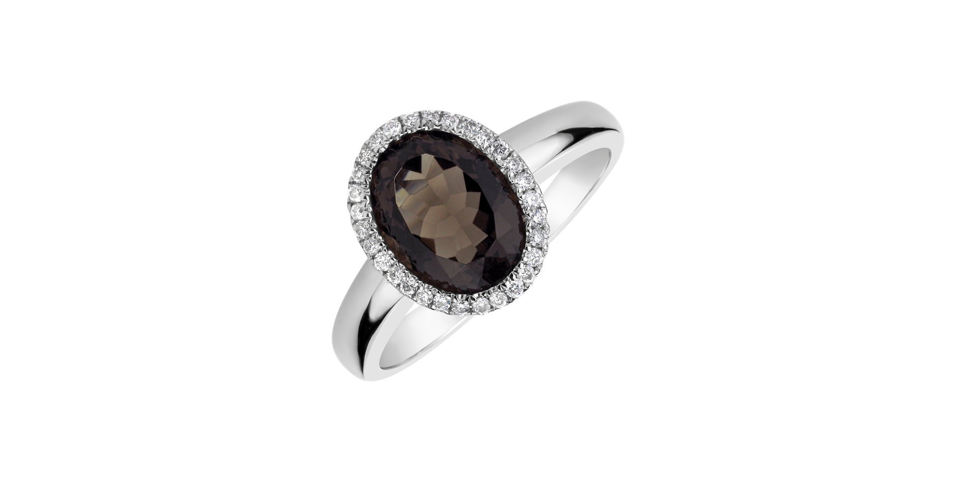 Diamond ring with Quartz Midnight Princess