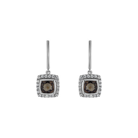 Diamond earrings with Quartz Morcant