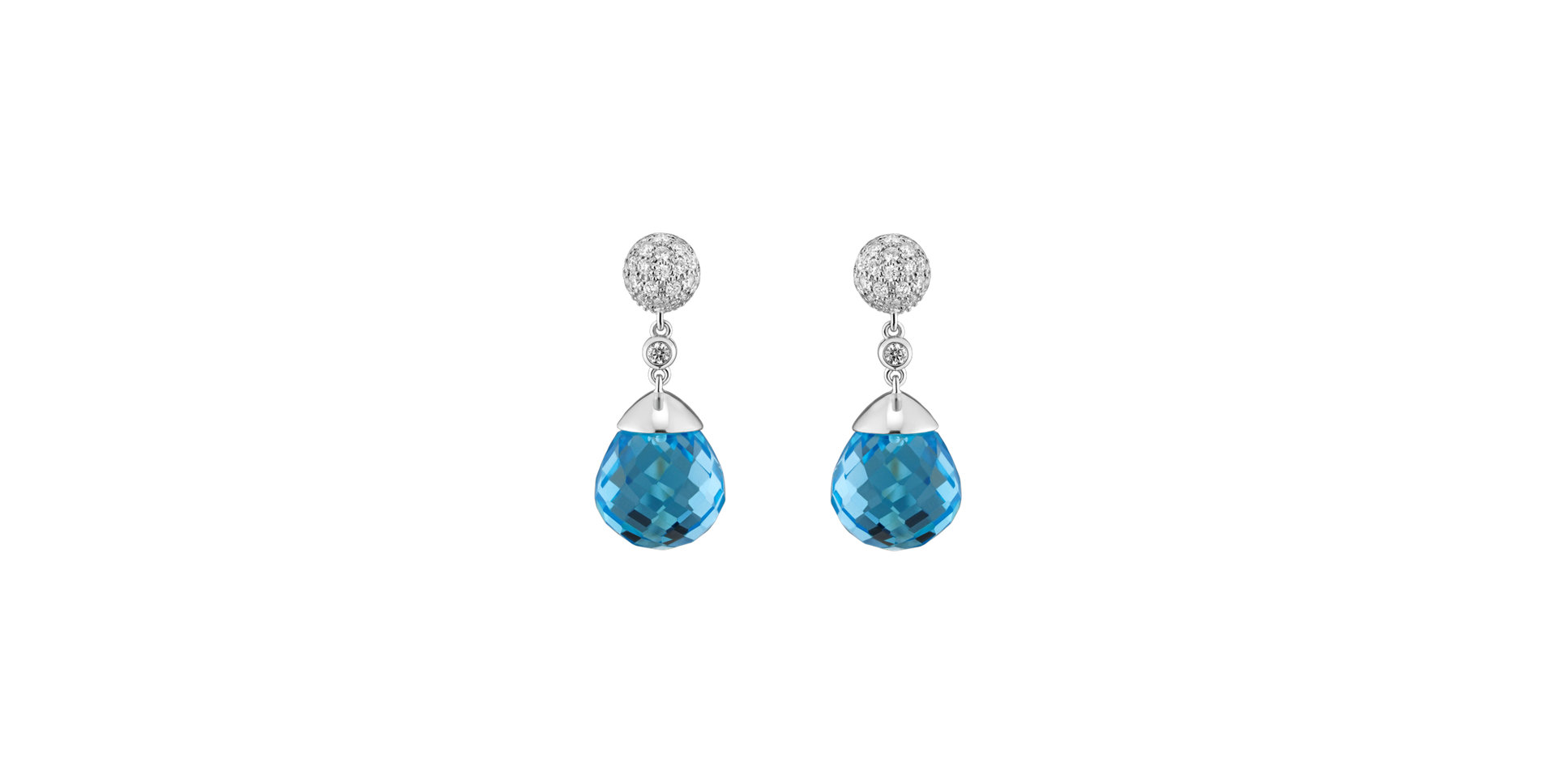 Diamond earrings with Topaz Gianpaola