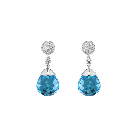 Diamond earrings with Topaz Gianpaola