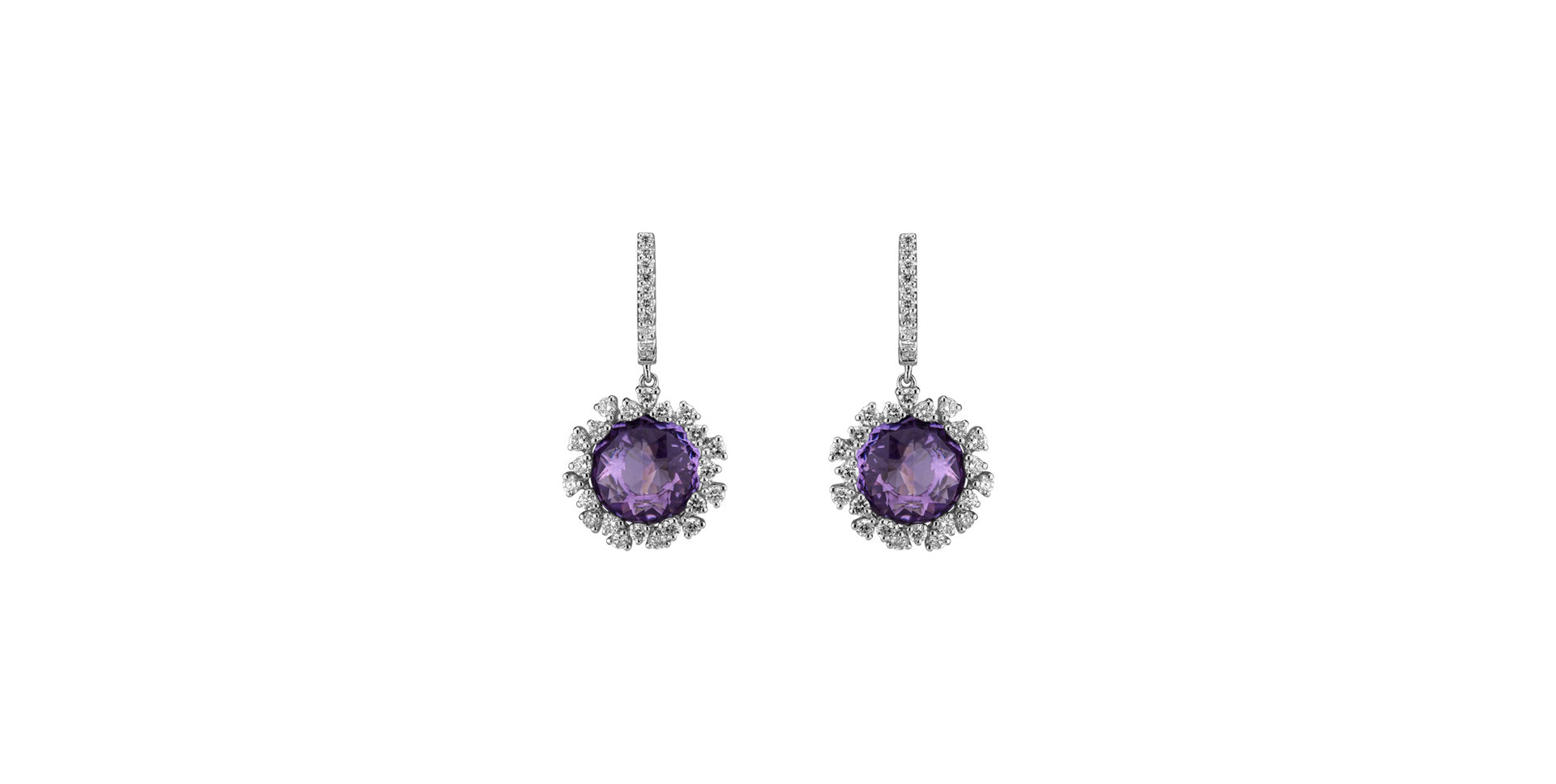 Diamond earrings with Amethyst Vera