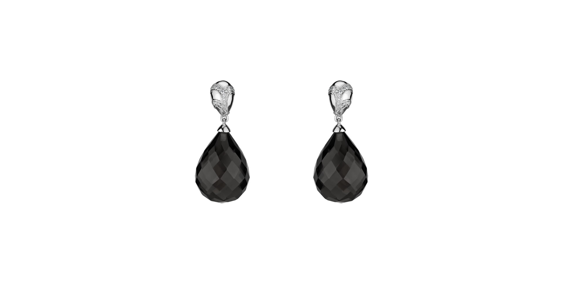 Diamond earrings with Quartz Hanlerore