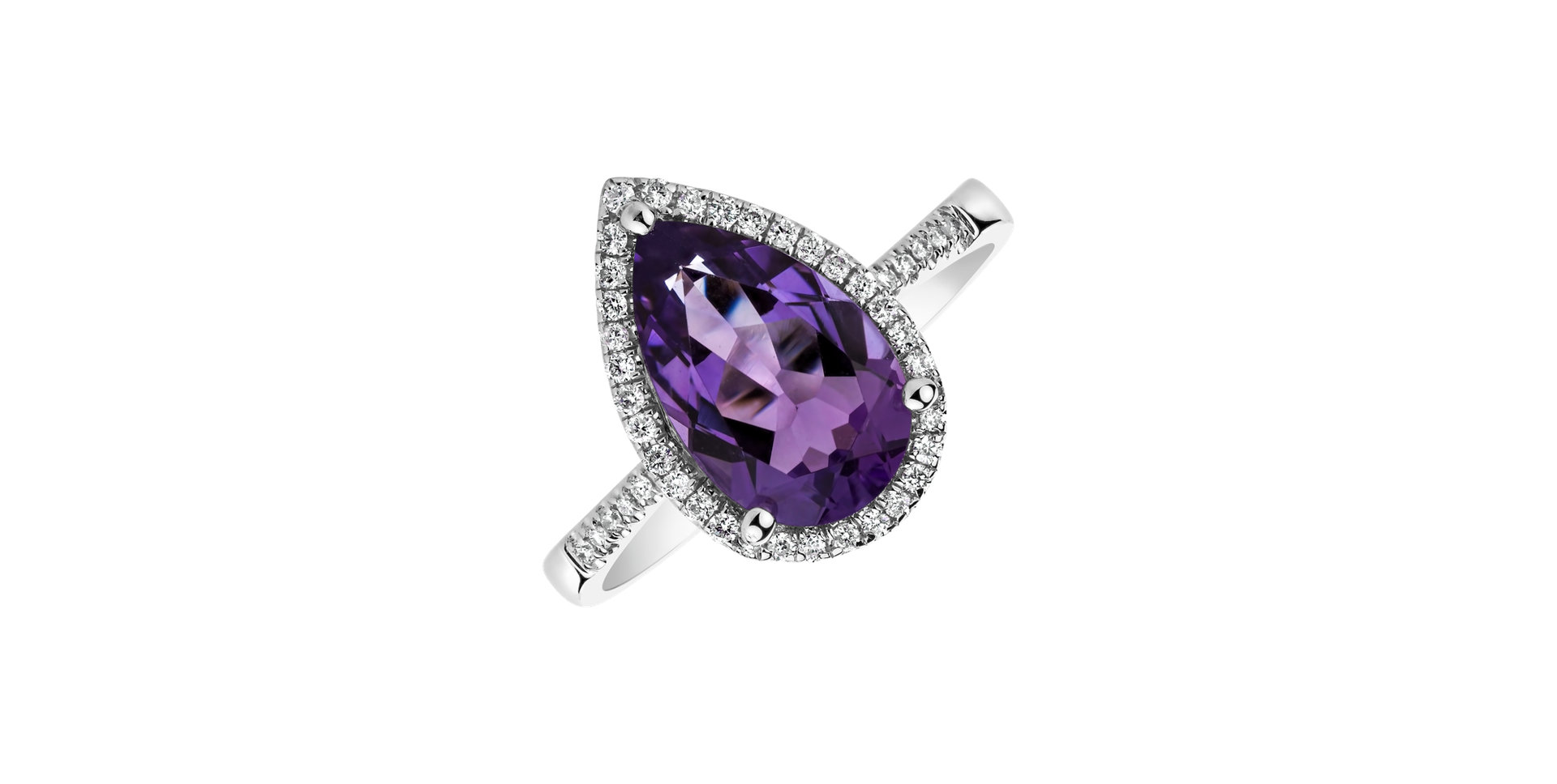 Diamond rings with Amethyst Emily